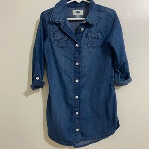 Blue Denim Button-Up Shirt dress Old Navy girls size 5T